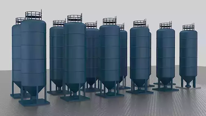 Boiler group of bottles Low-poly 3D model