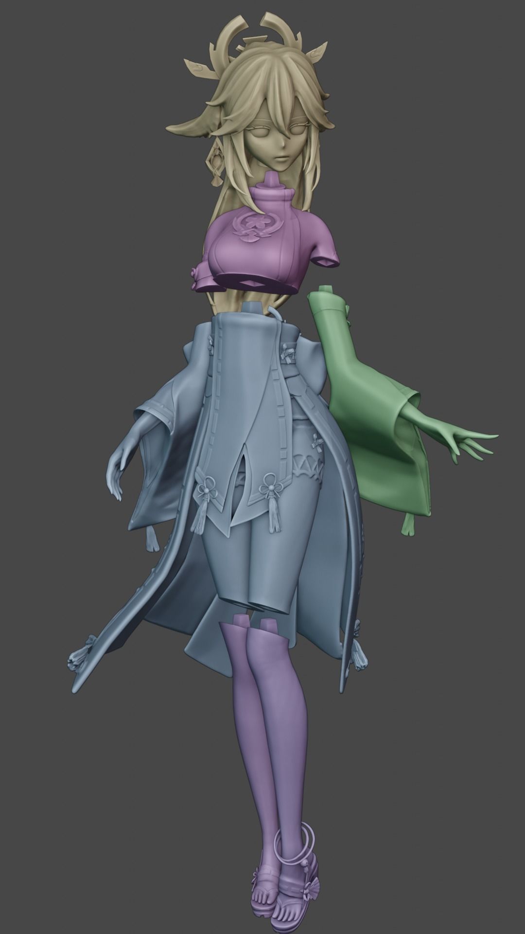 Yae Miko Genshin Impact Figure HIDEF KEYED 3D print model_2