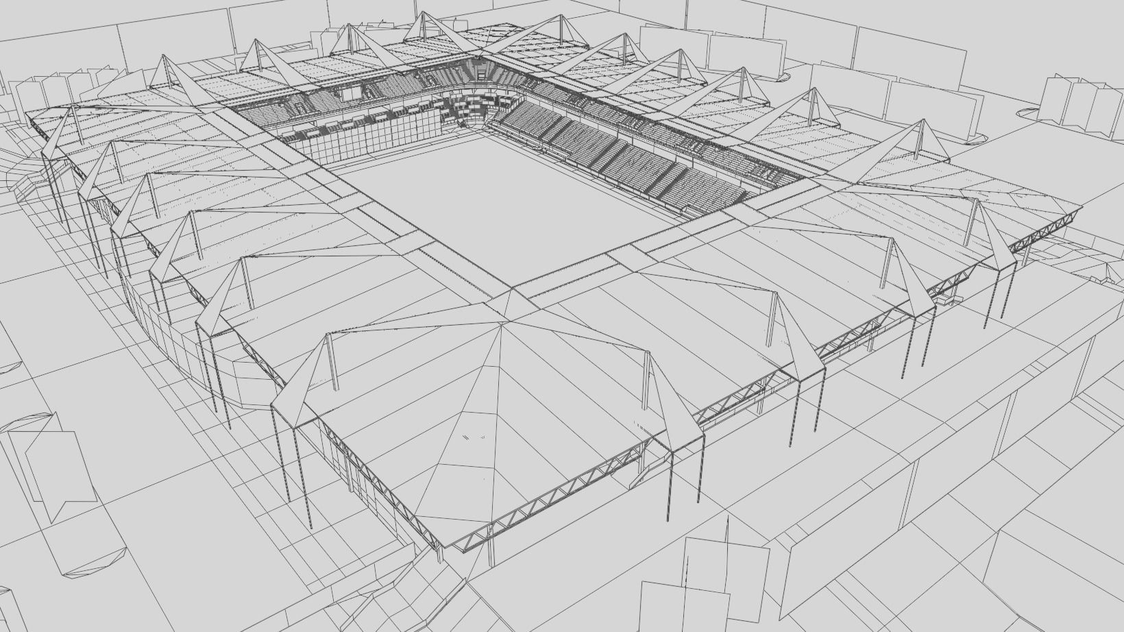 MSV Arena - Duisburg - Germany Low-poly 3D model_6