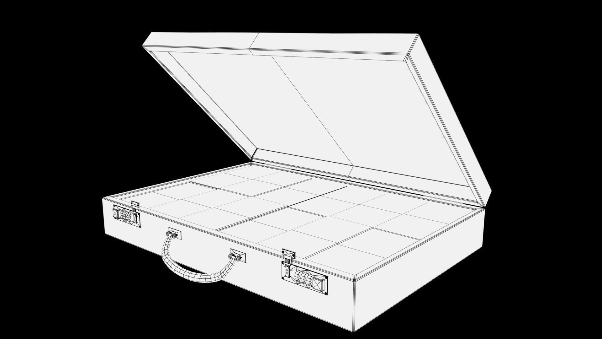 briefcase money in Low-poly 3D model_6
