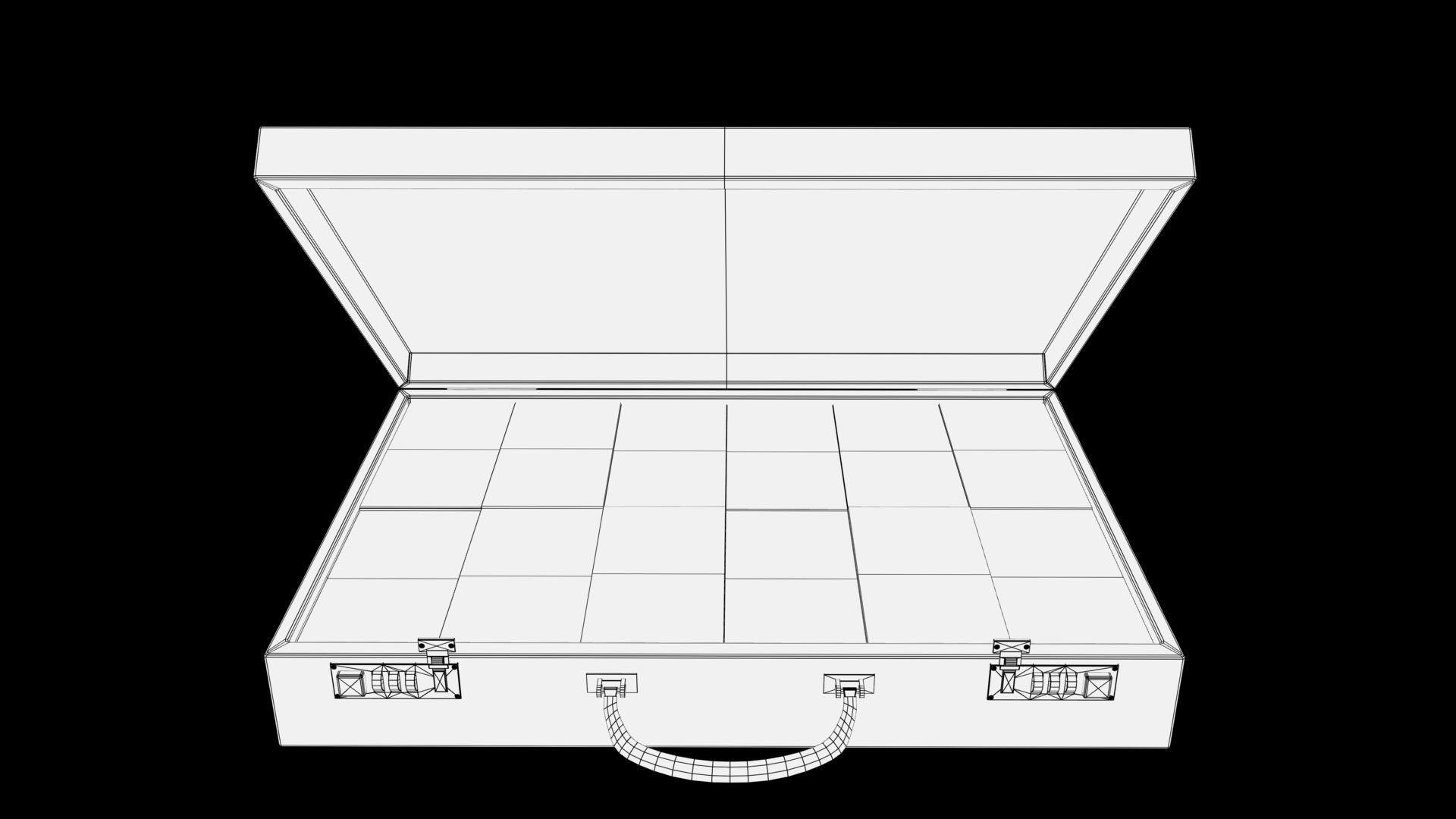 briefcase money in Low-poly 3D model_5