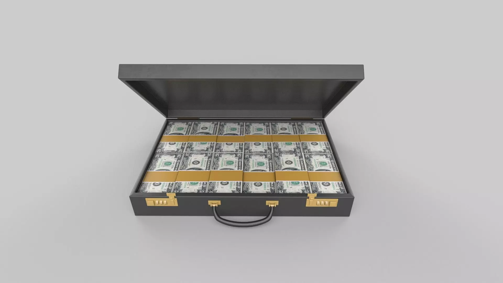 briefcase money in Low-poly 3D model_0
