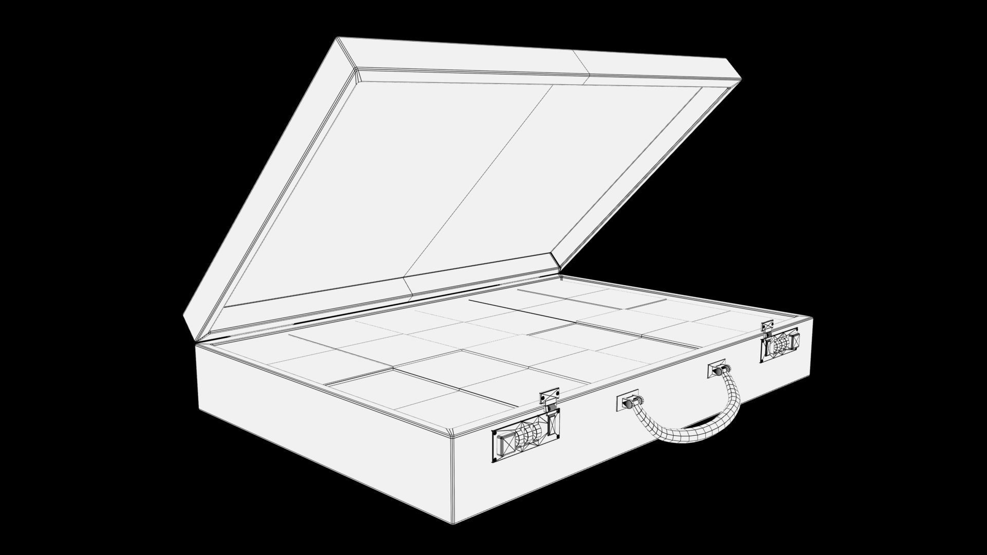 briefcase money in Low-poly 3D model_7