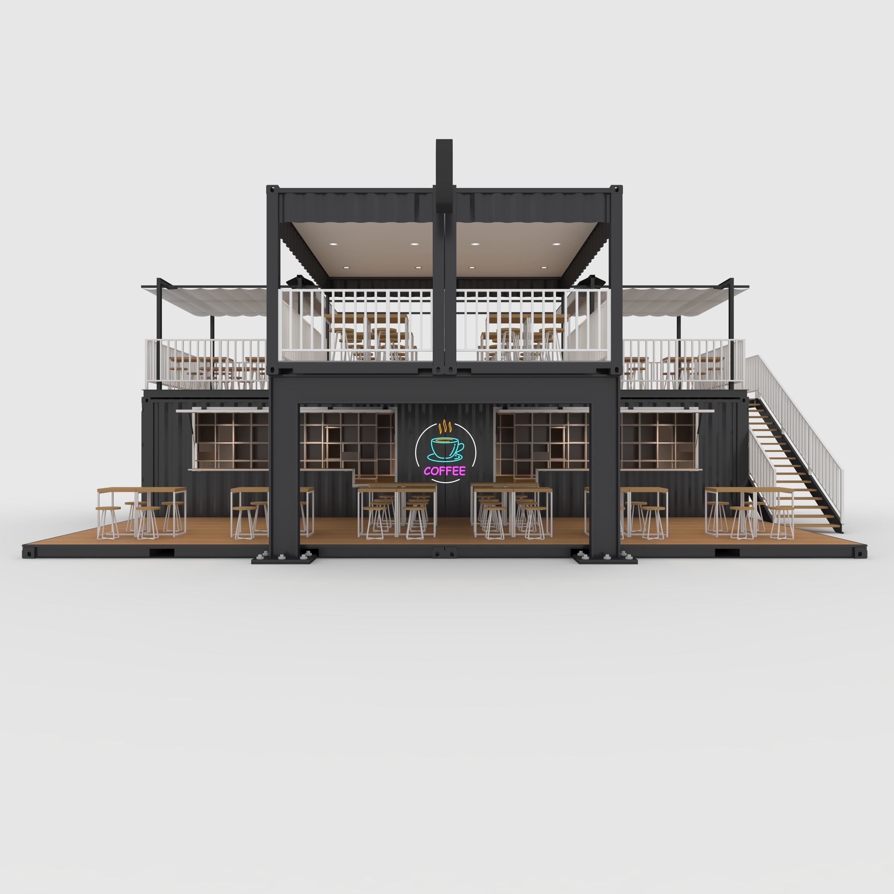 Container Cafe 1 3D model_2