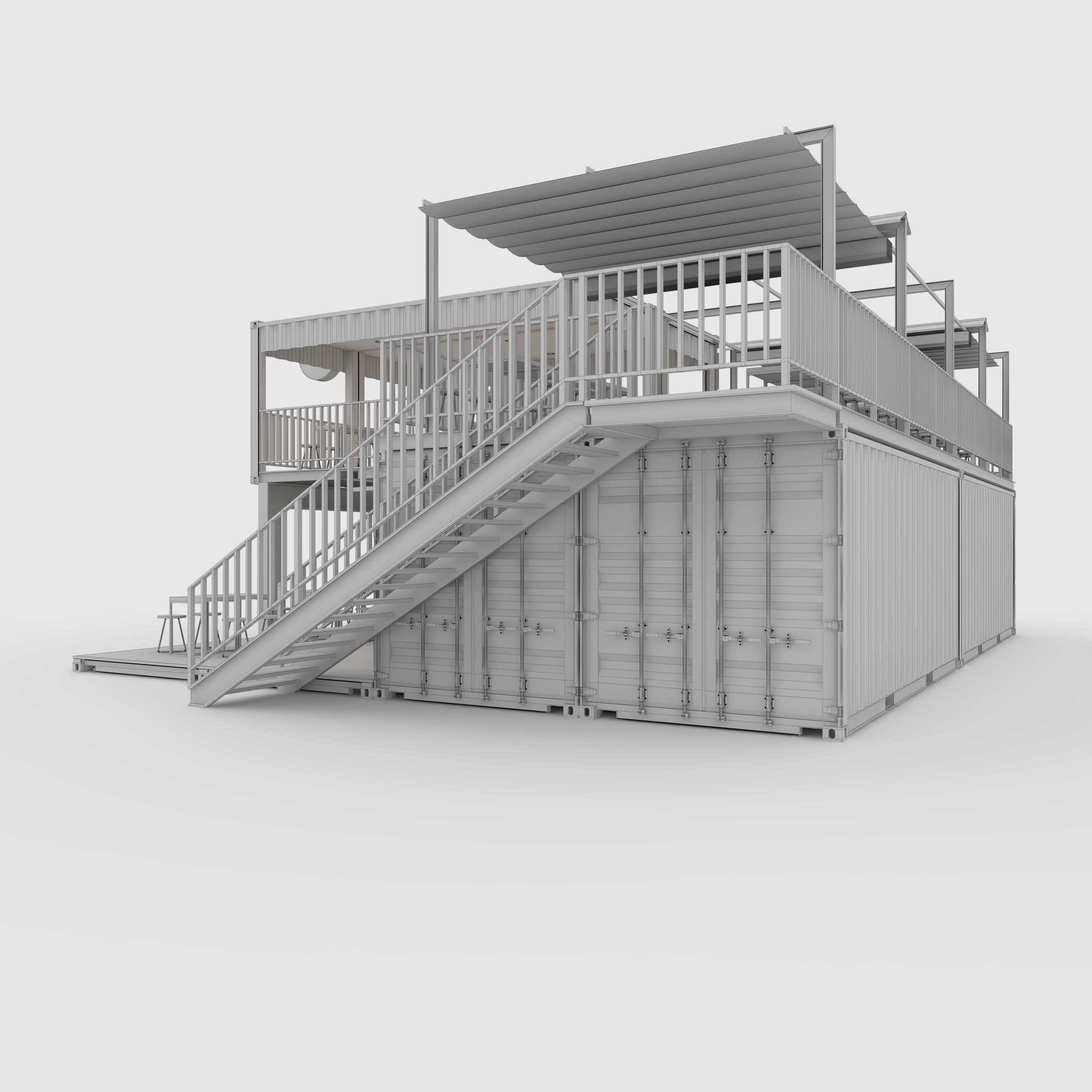 Container Cafe 1 3D model_7