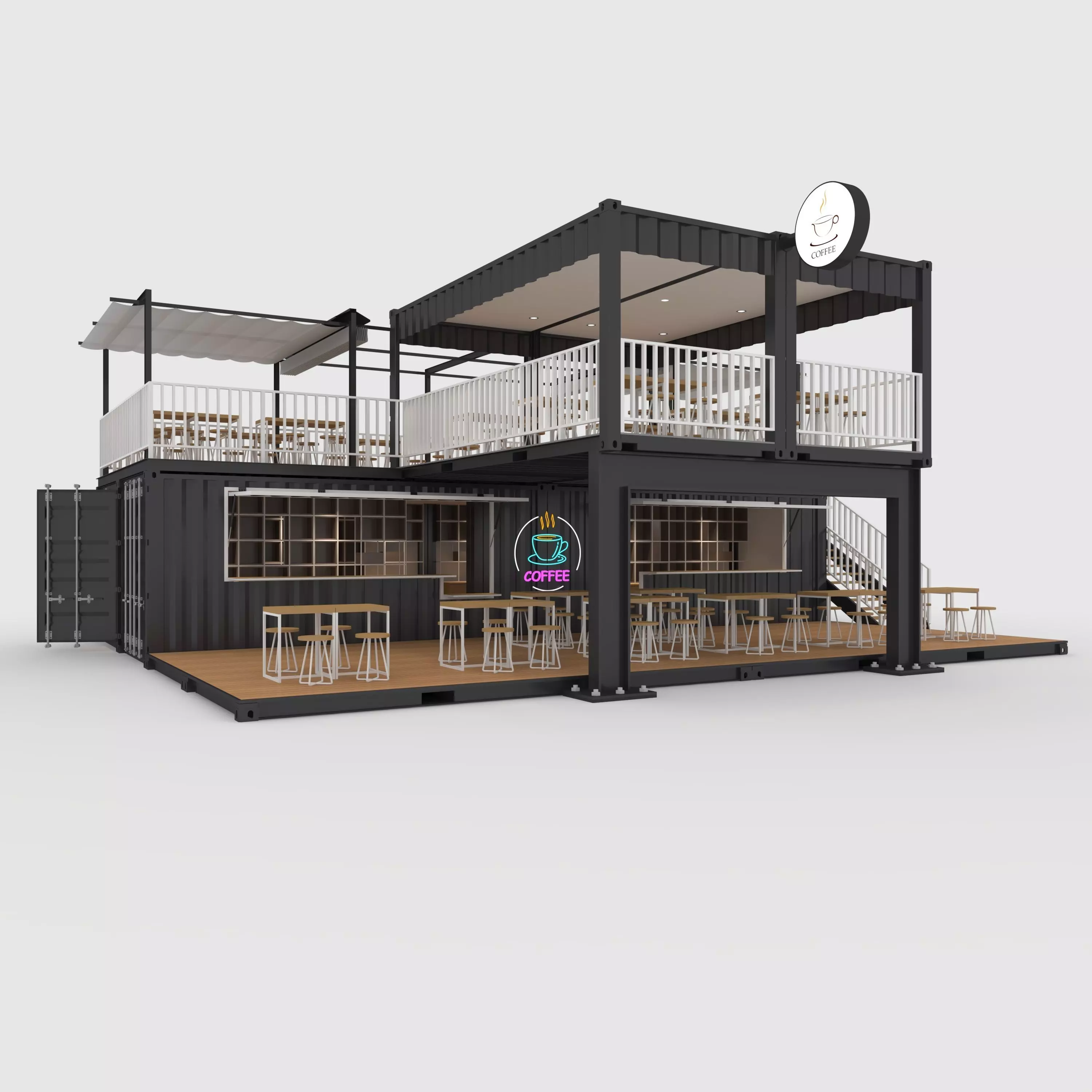Container Cafe 1 3D model_0