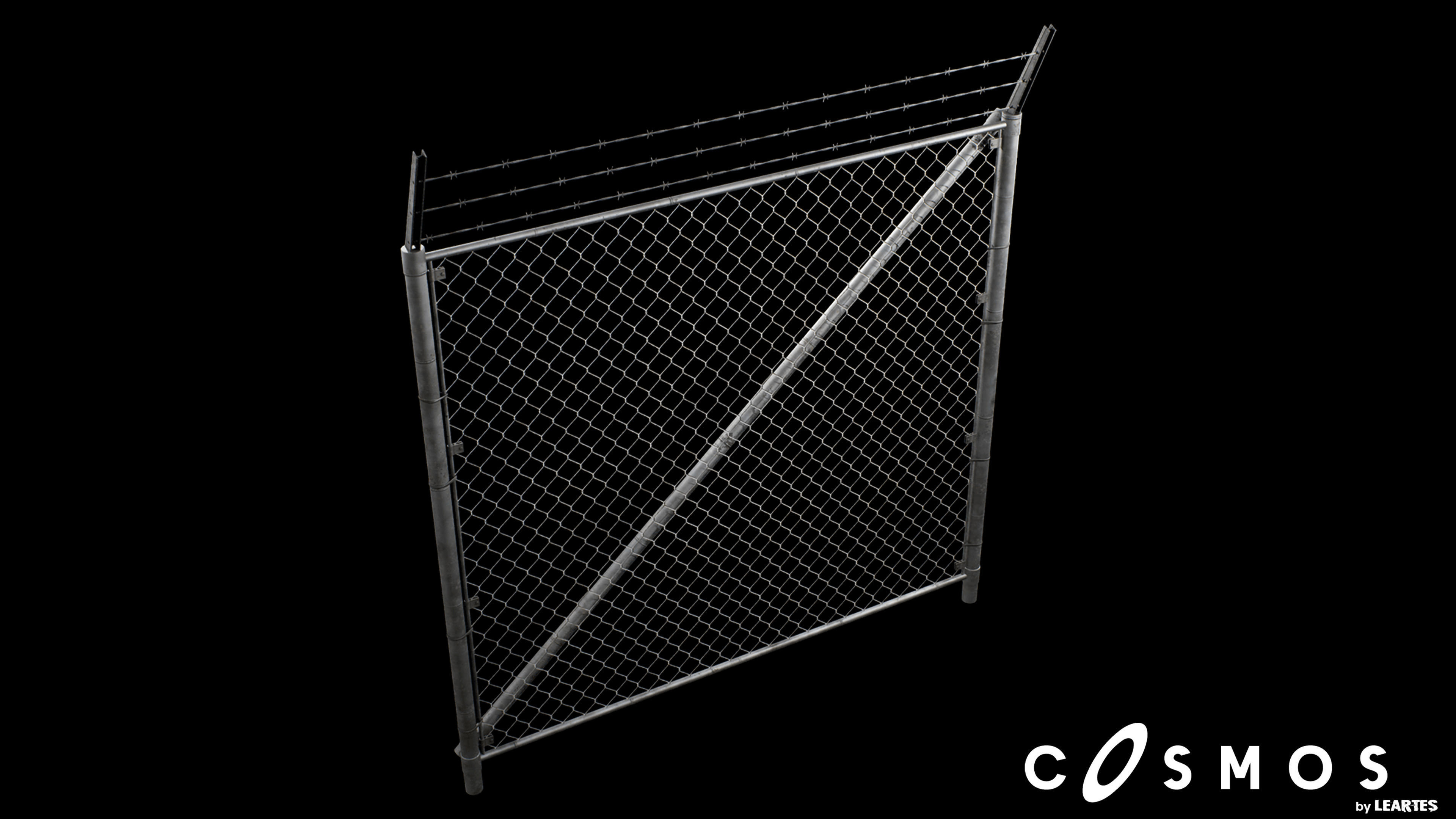 Military Module Wired Fence End Cap - 01 Low-poly 3D model_1
