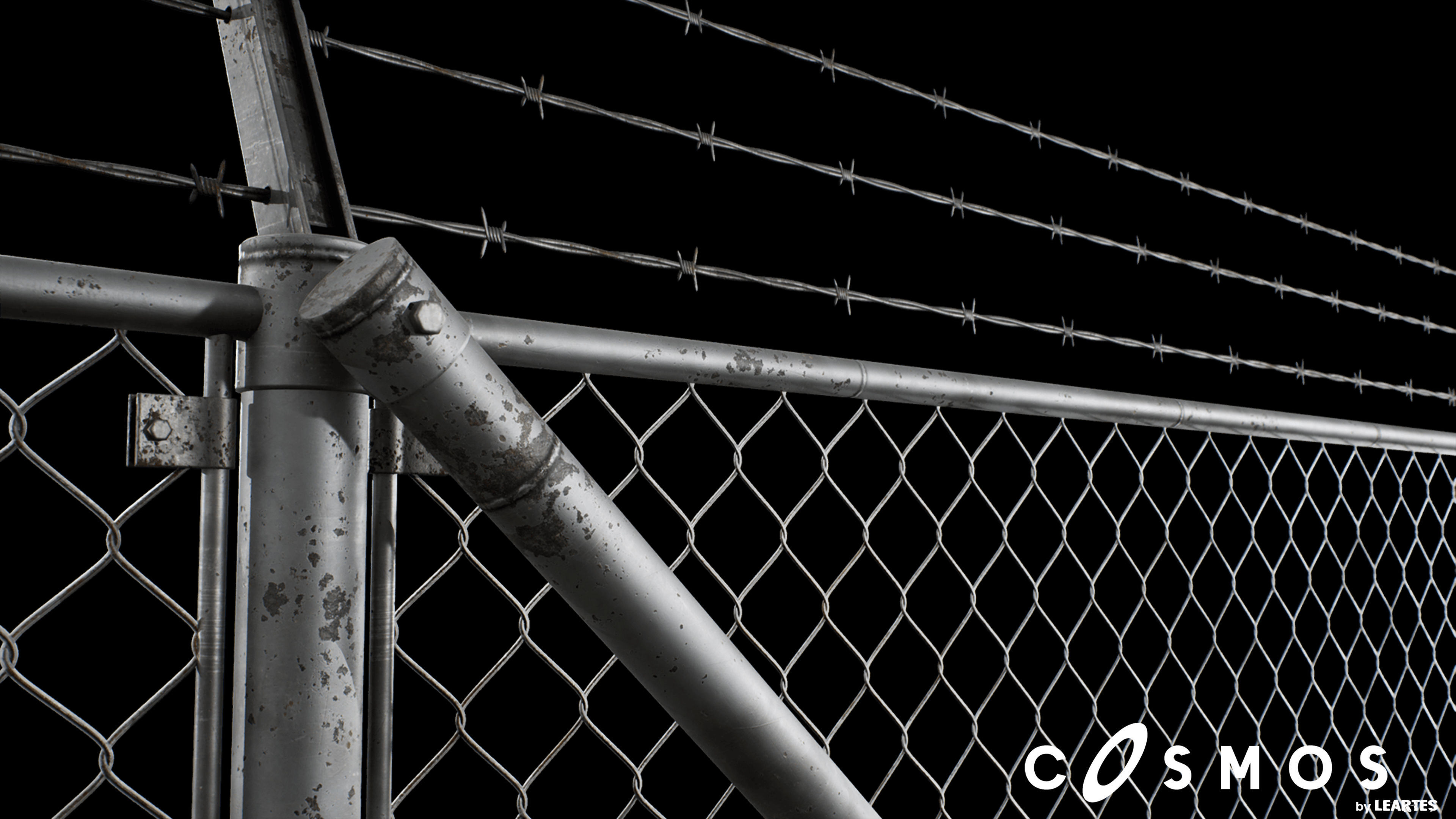 Military Module Wired Fence End Cap - 01 Low-poly 3D model_2