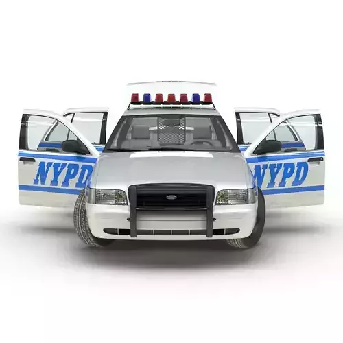 Ford Crown Victoria Police Car NYPD Rigged 3D model