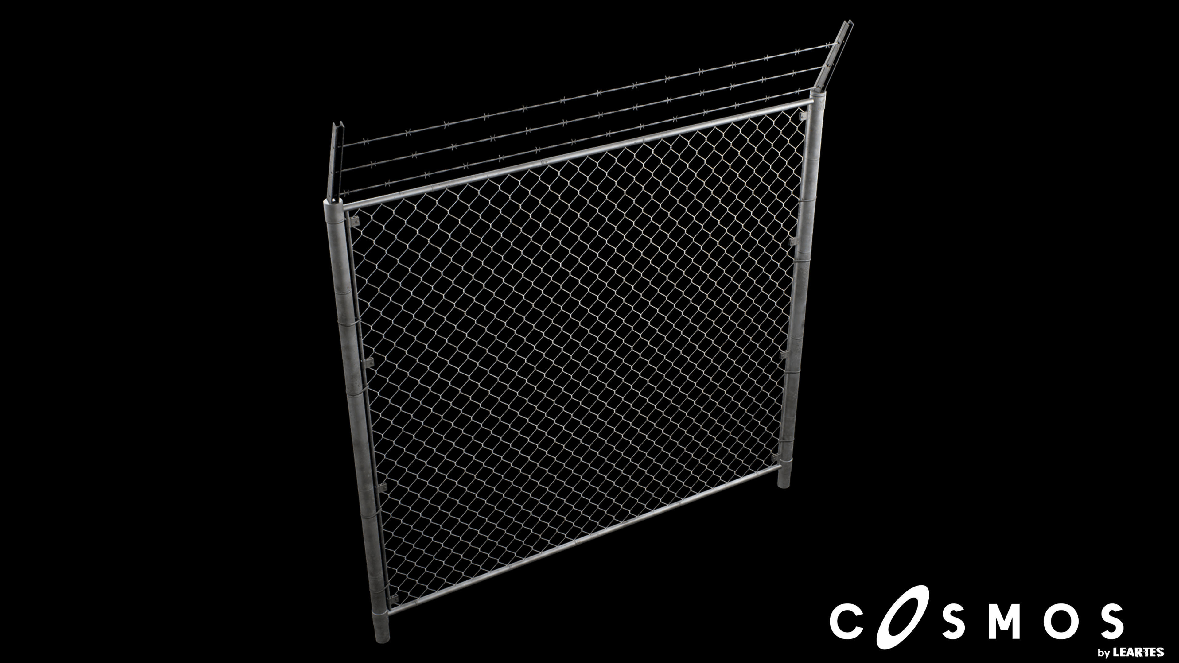 Military Module Wired Fence End Cap - 02 Low-poly 3D model_1