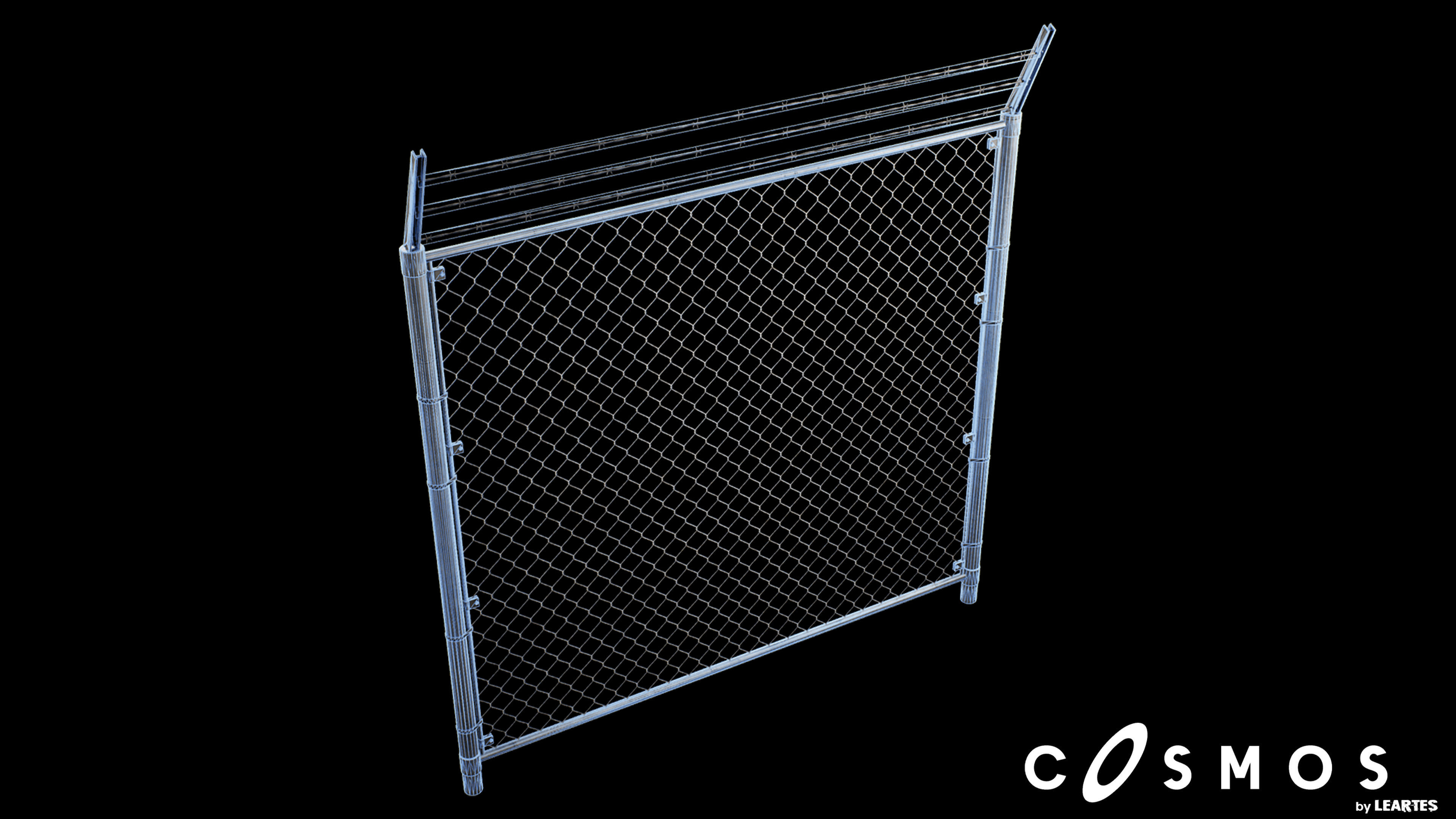 Military Module Wired Fence End Cap - 02 Low-poly 3D model_4