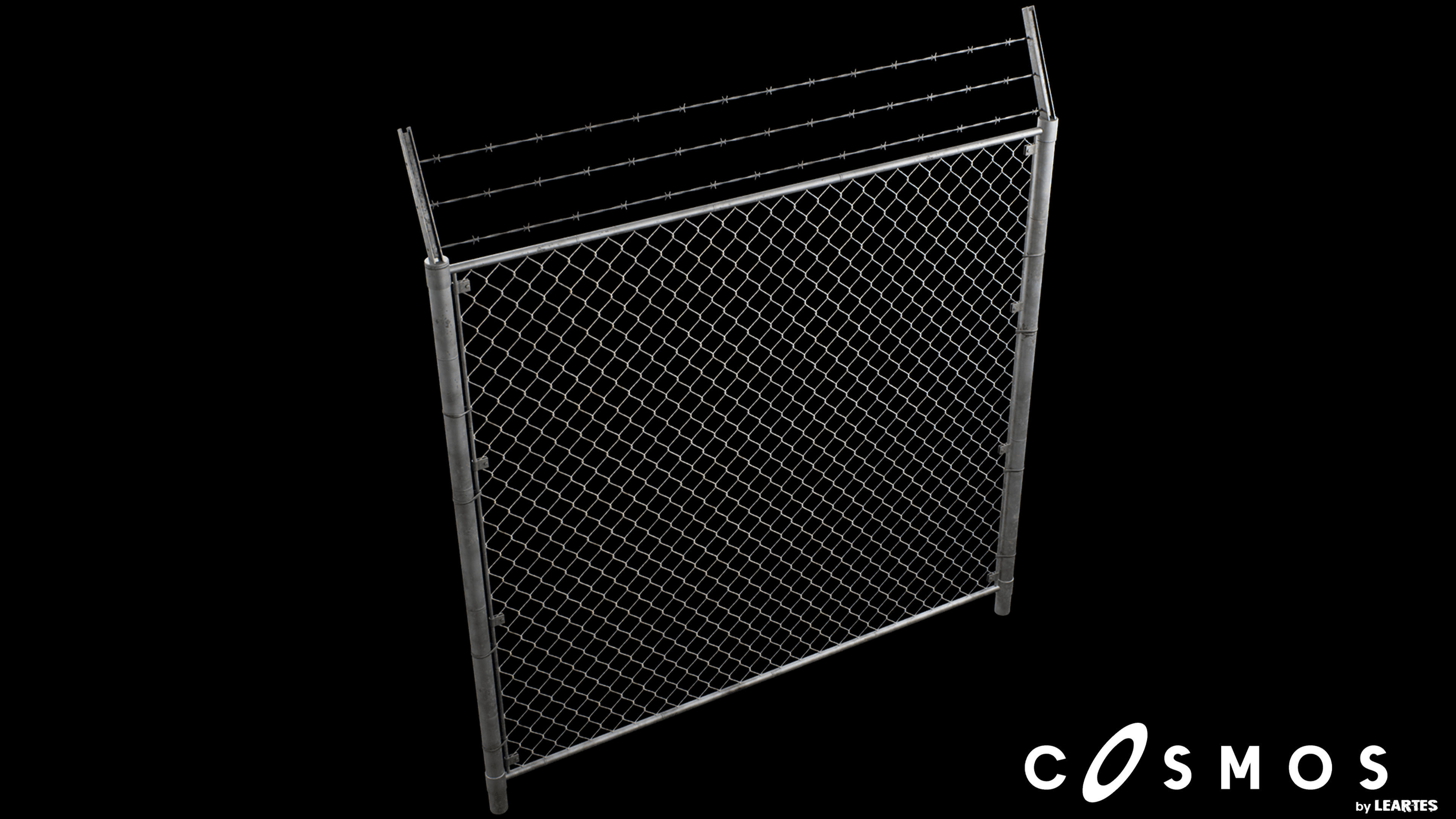 Military Module Wired Fence End Cap - 02 Low-poly 3D model_3