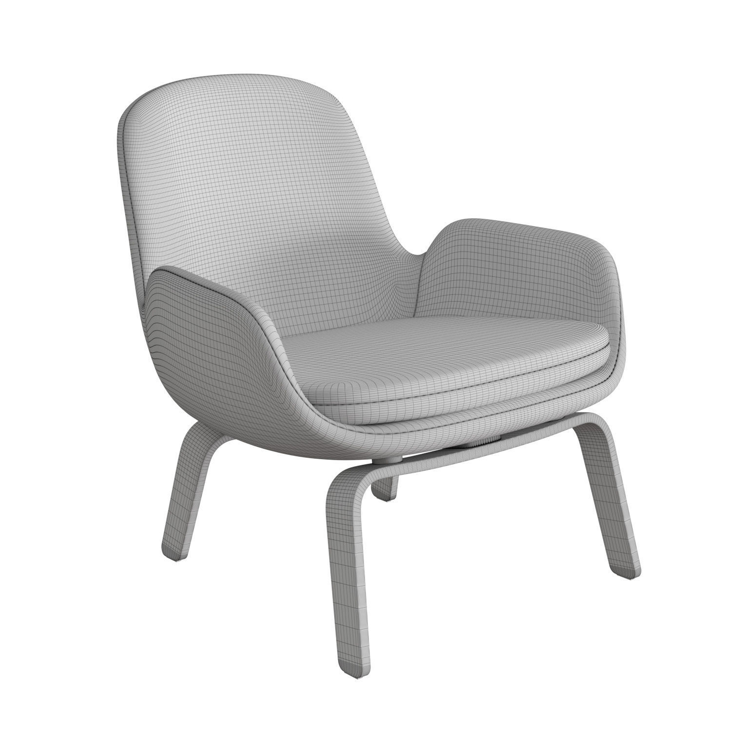 Era Wooden Lounge Chair 3D model_4