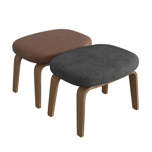 Era Wooden Footstool 3D model
