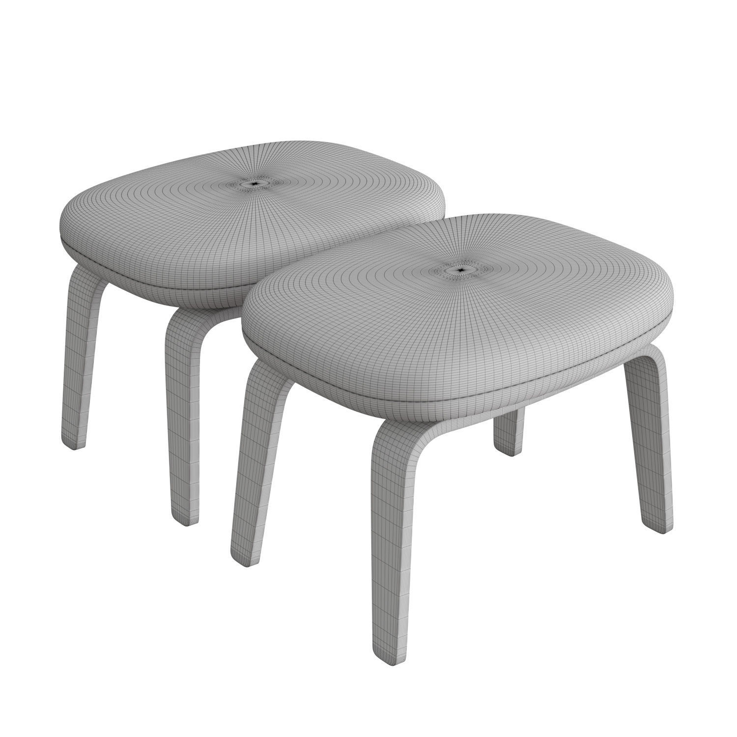 Era Wooden Footstool 3D model_4