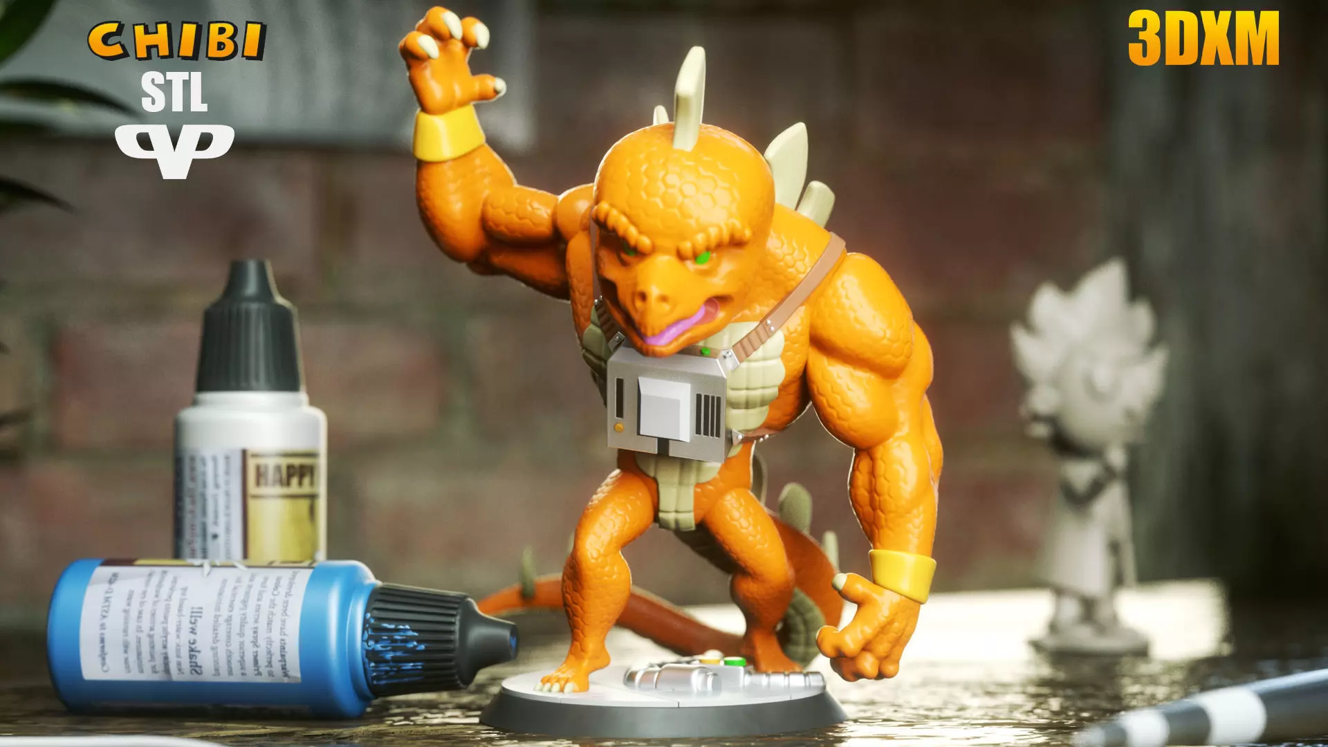 Marvel United Vincent Stegron Chibi STL for 3D Printing ChibiSTL 3D print model_0