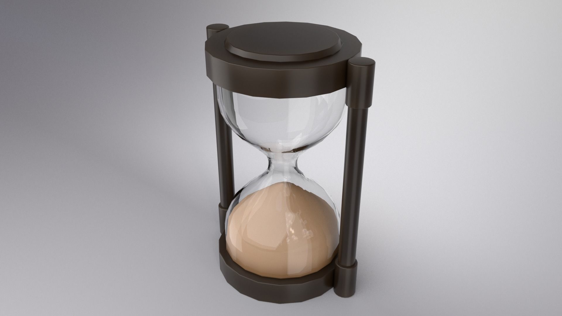 Hourglass with sand in it Low-poly 3D model_1