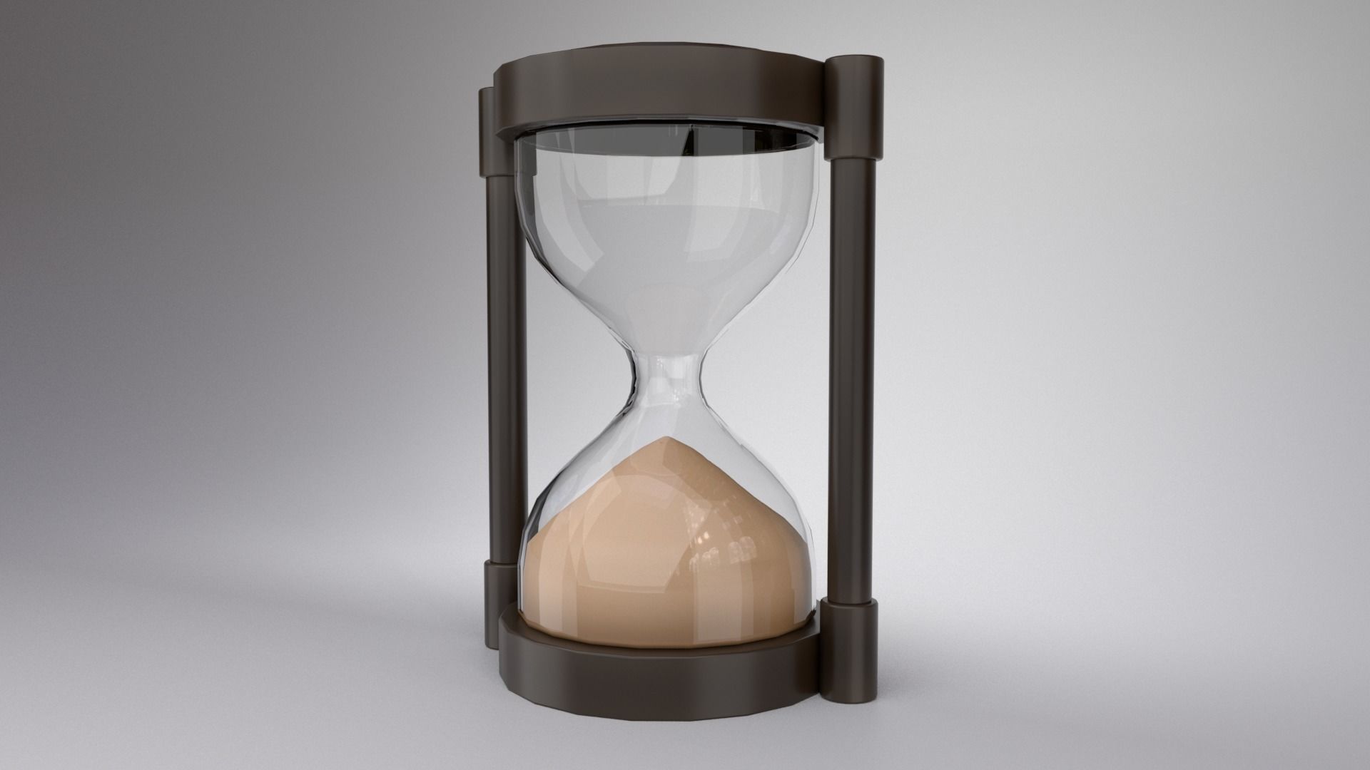 Hourglass with sand in it Low-poly 3D model_4