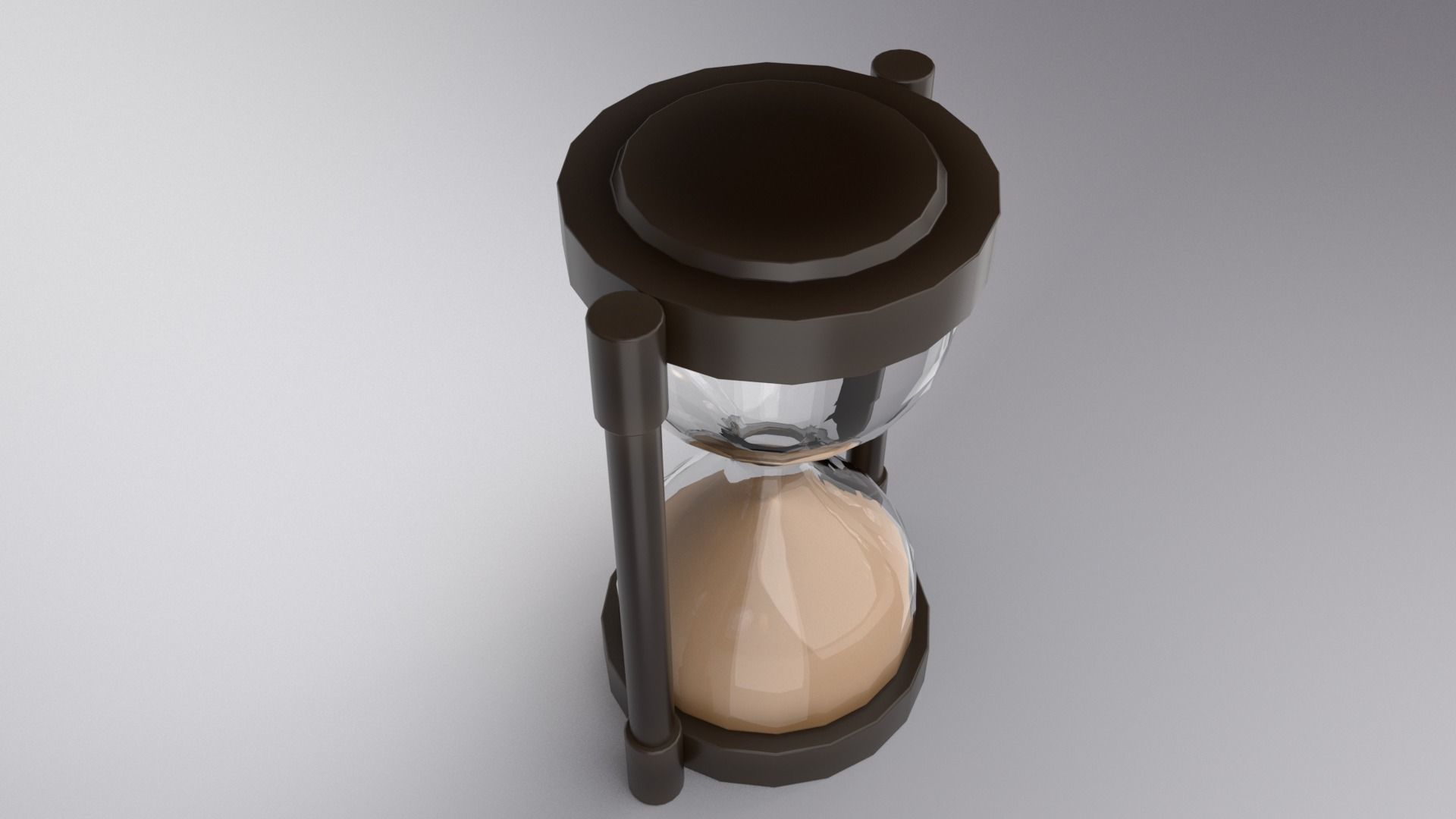 Hourglass with sand in it Low-poly 3D model_2
