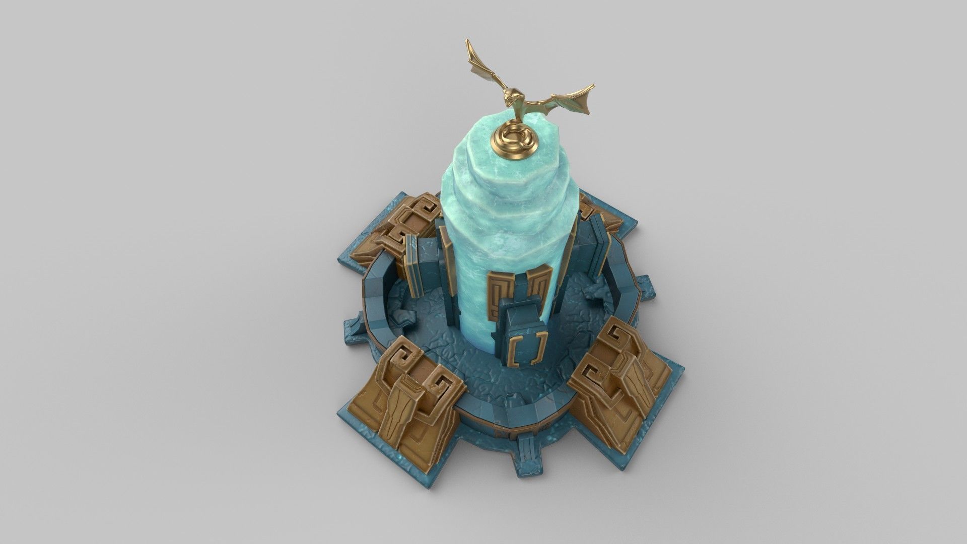 stylized stone tower Low-poly 3D model_4