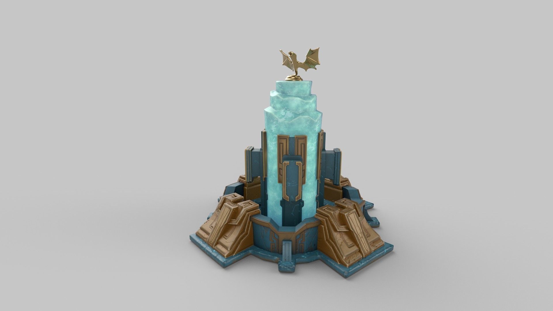stylized stone tower Low-poly 3D model_1