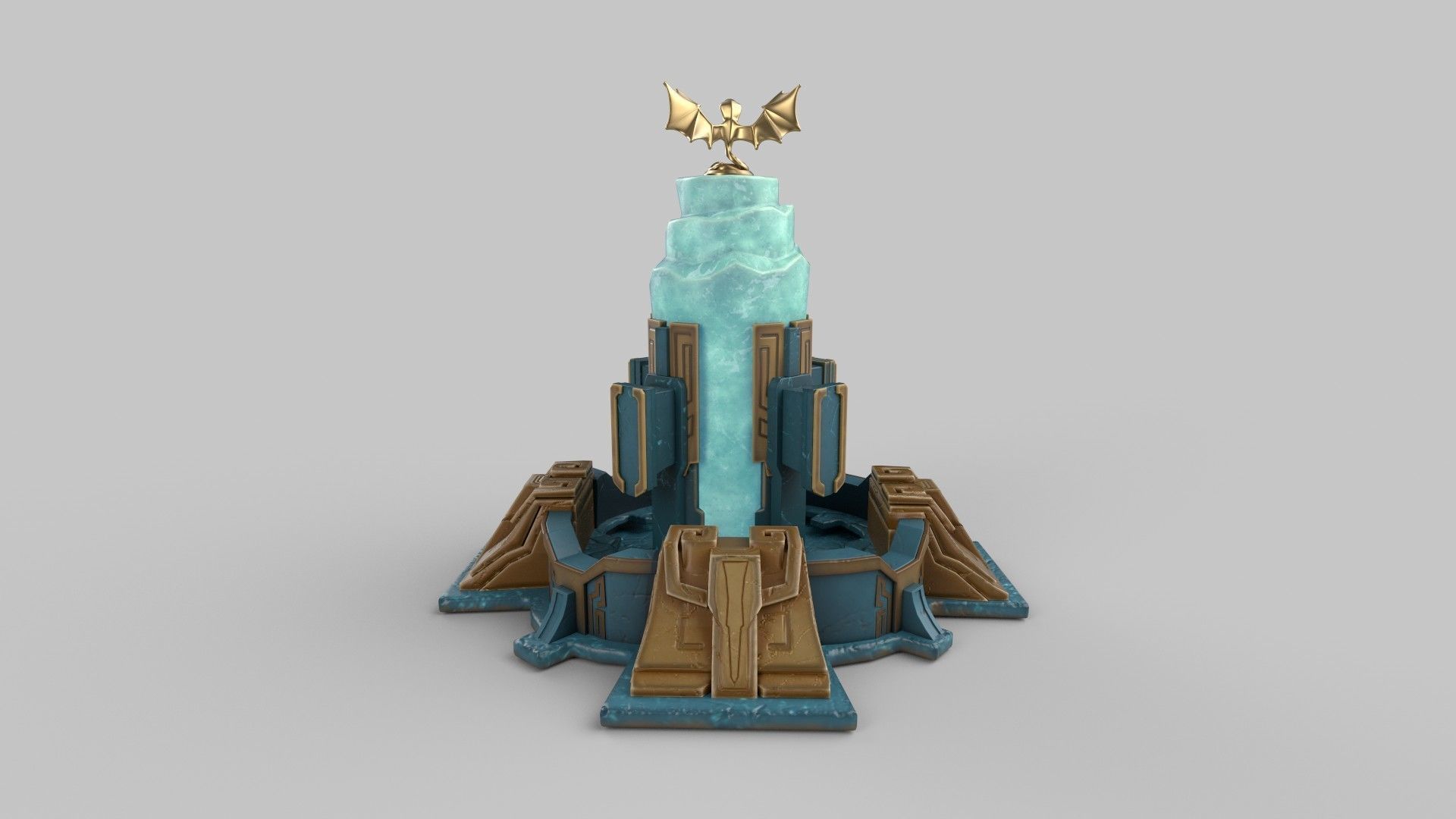 stylized stone tower Low-poly 3D model_3