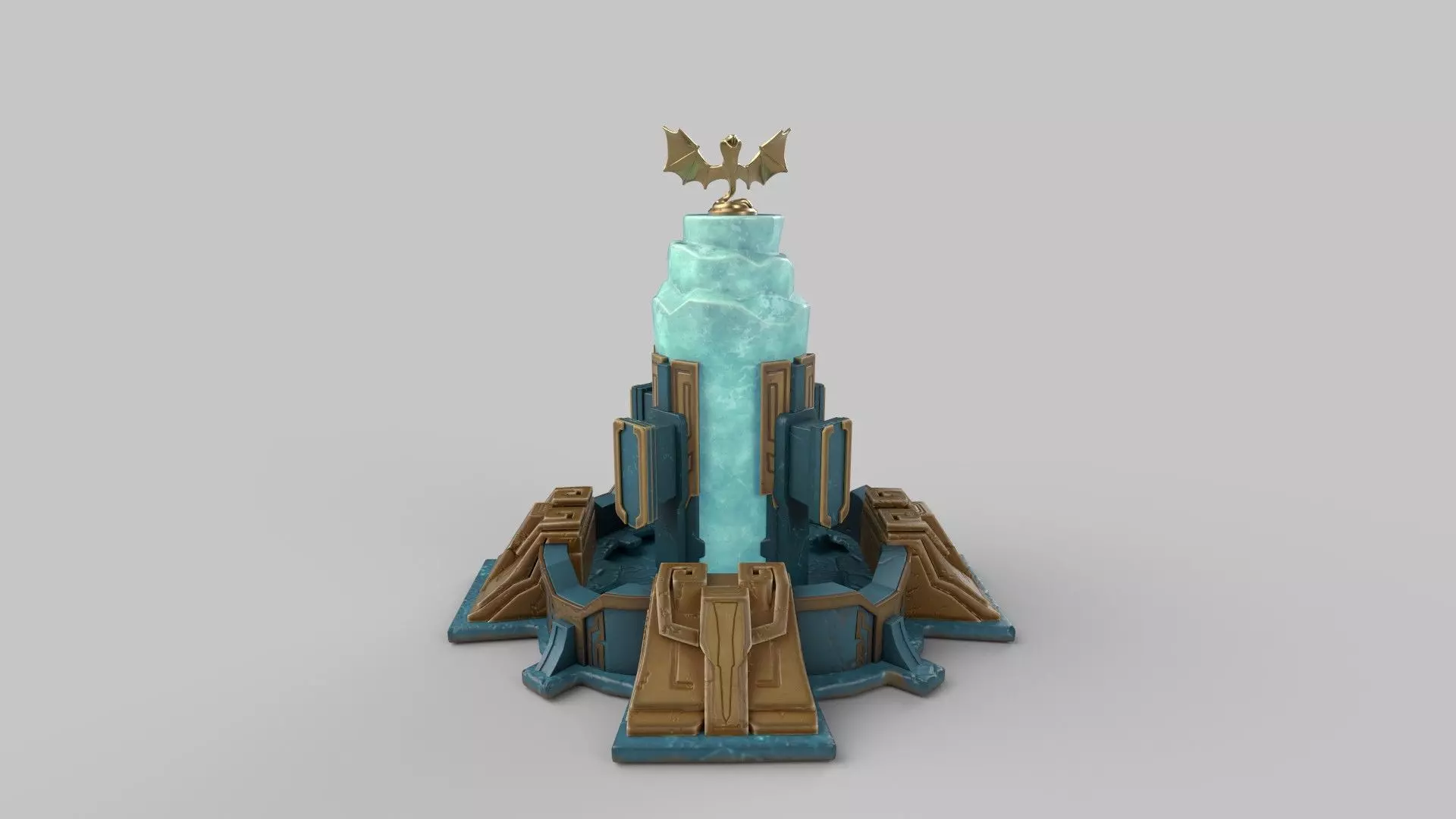 stylized stone tower Low-poly 3D model_0