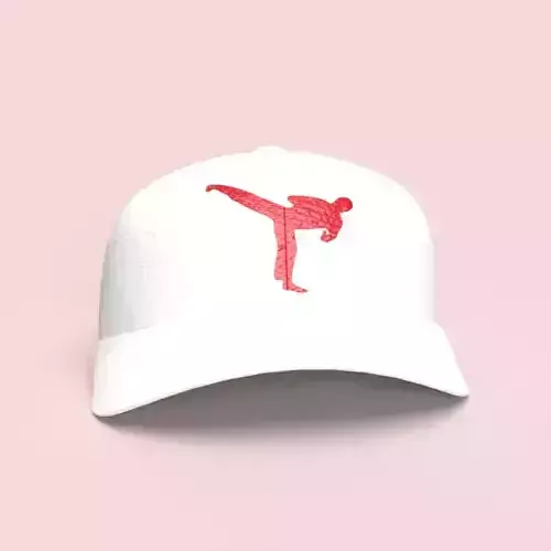 3D Model White Jeans Baseball Cap Kung Fu Fighter