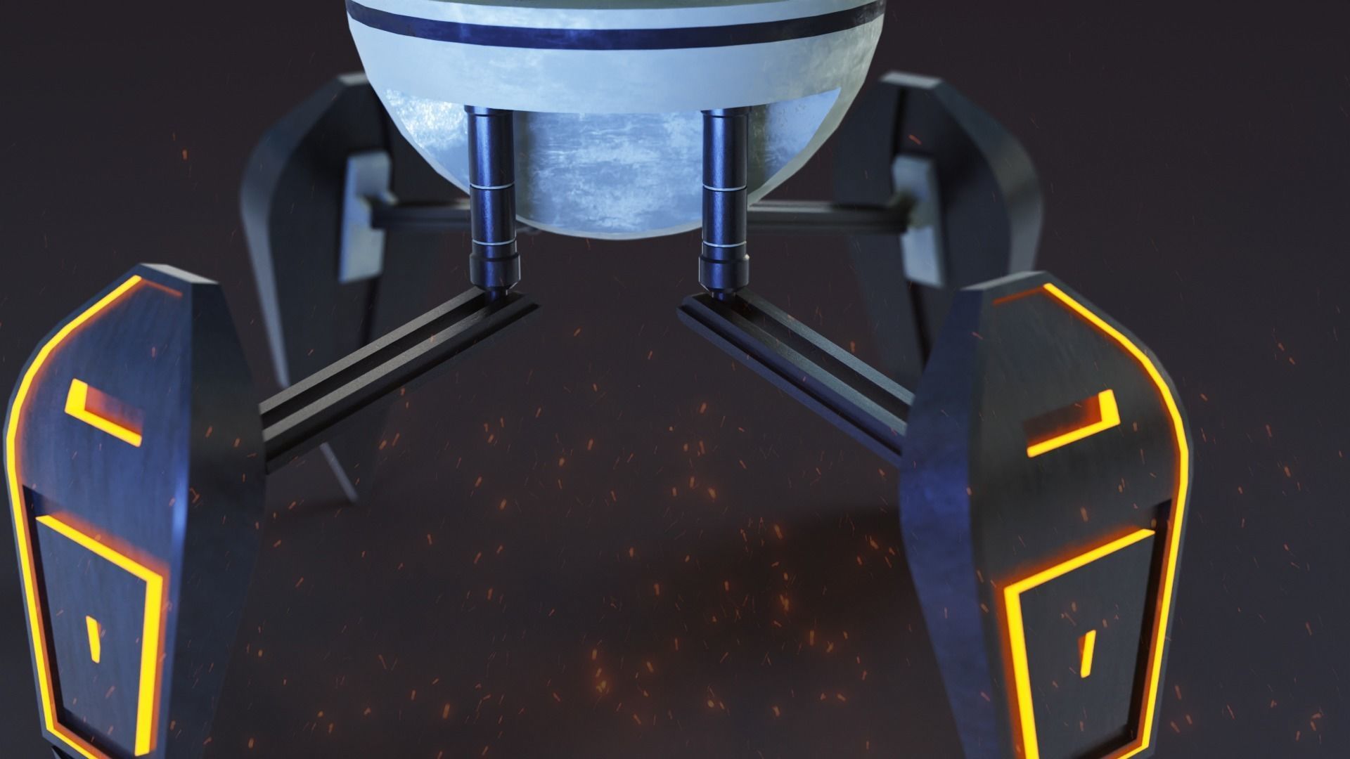 Kal-22  A Game Ready 4-armed Robot Low-poly 3D model_3