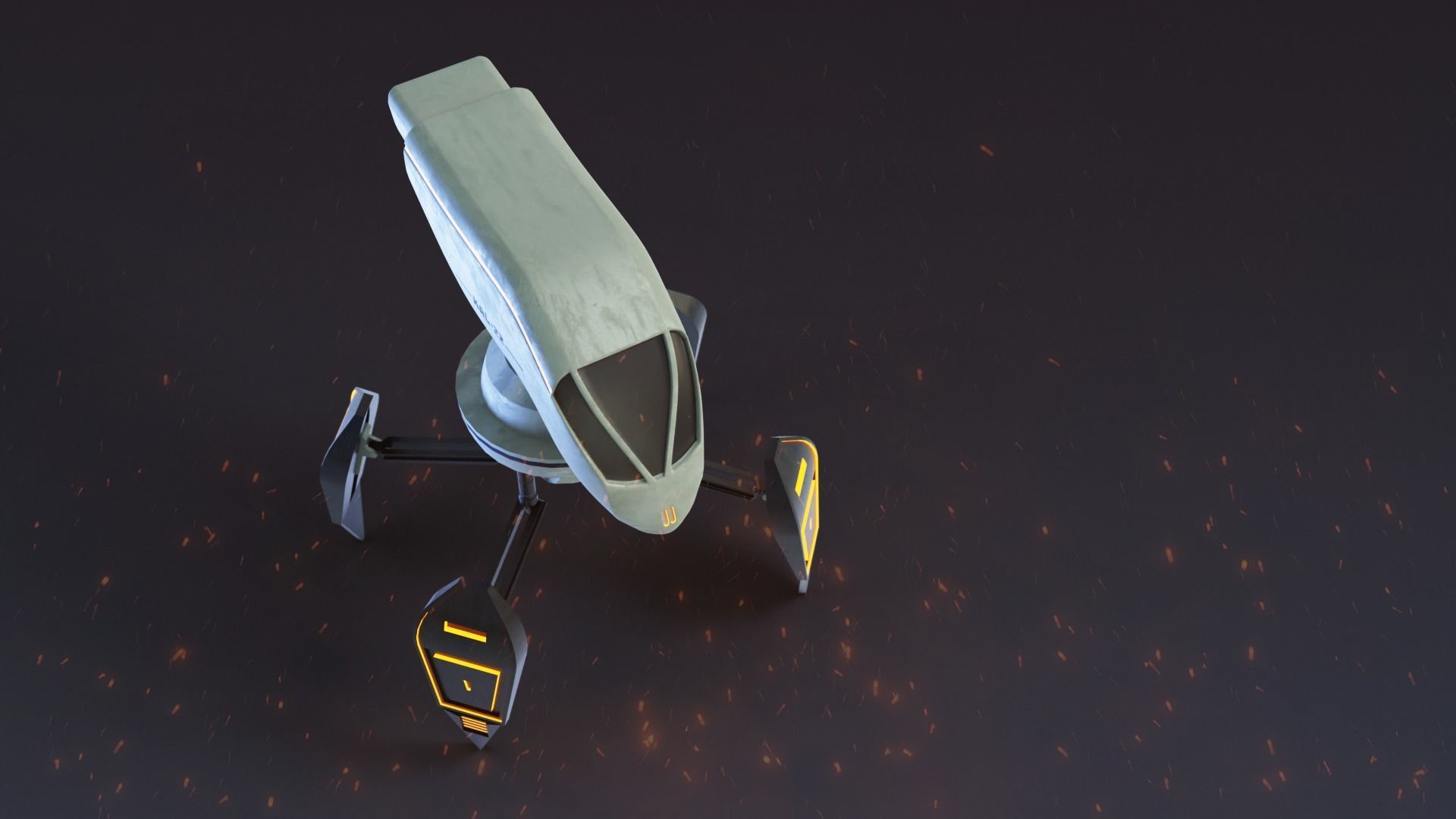 Kal-22  A Game Ready 4-armed Robot Low-poly 3D model_6