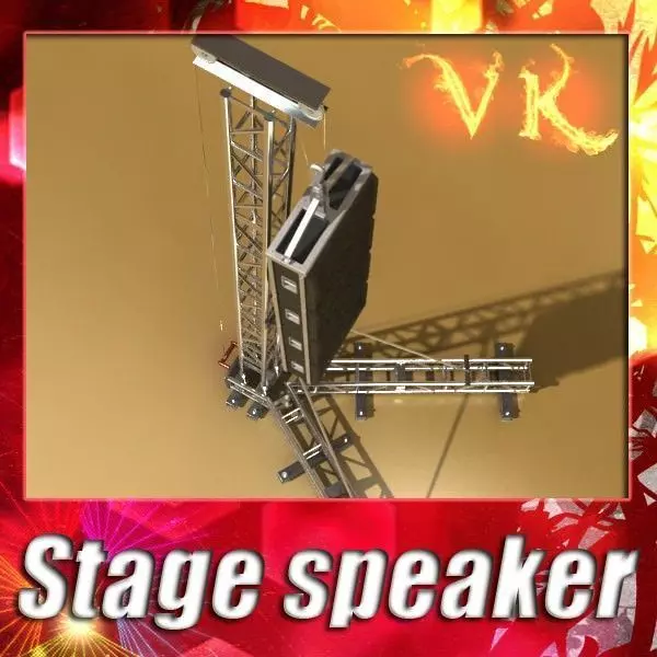 Stage Speaker Truss High Detail 3D model_0