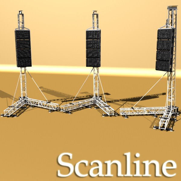 Stage Speaker Truss High Detail 3D model_11