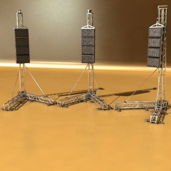 Stage Speaker Truss High Detail 3D model_10