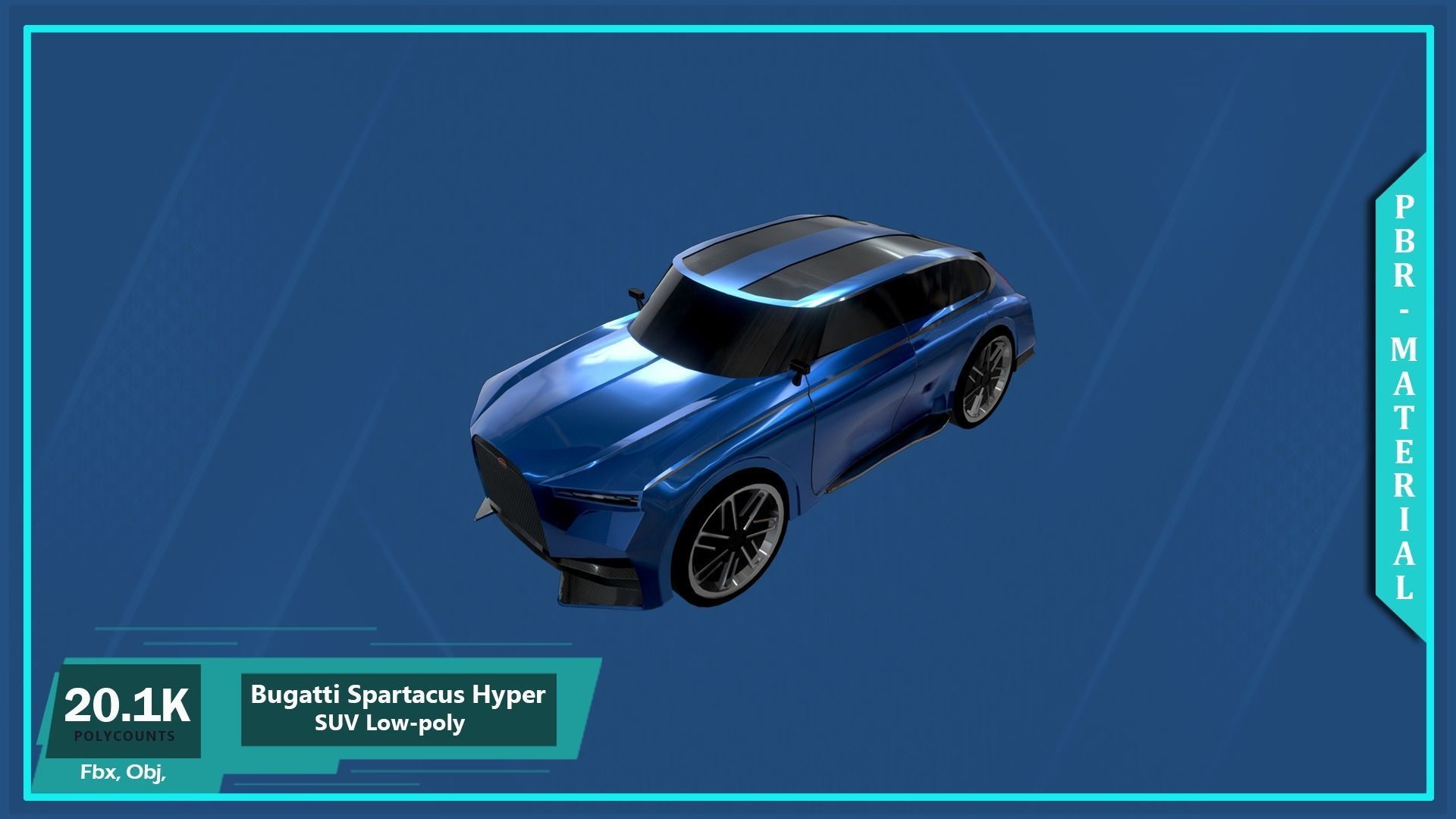 Bugatti Spartacus Hyper SUV Low-poly 3D model_3