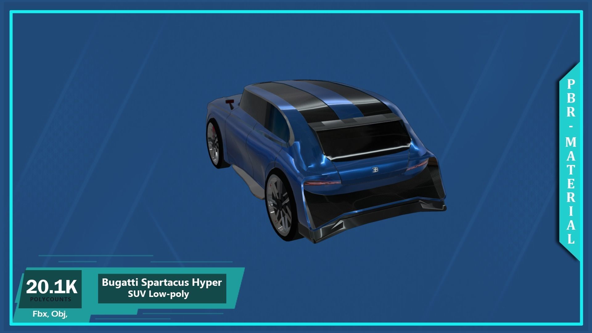 Bugatti Spartacus Hyper SUV Low-poly 3D model_2