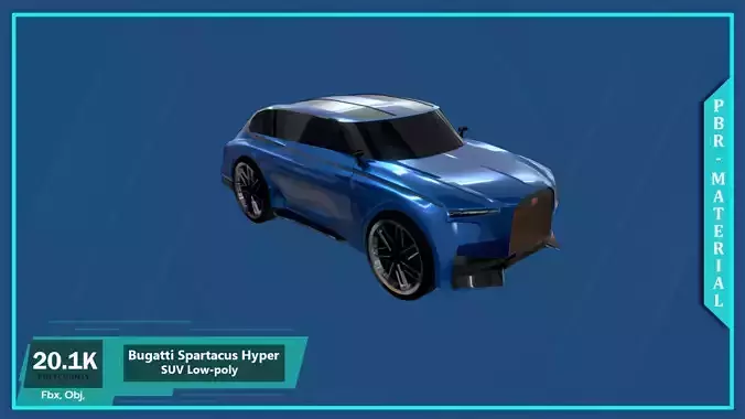 Bugatti Spartacus Hyper SUV Low-poly 3D model