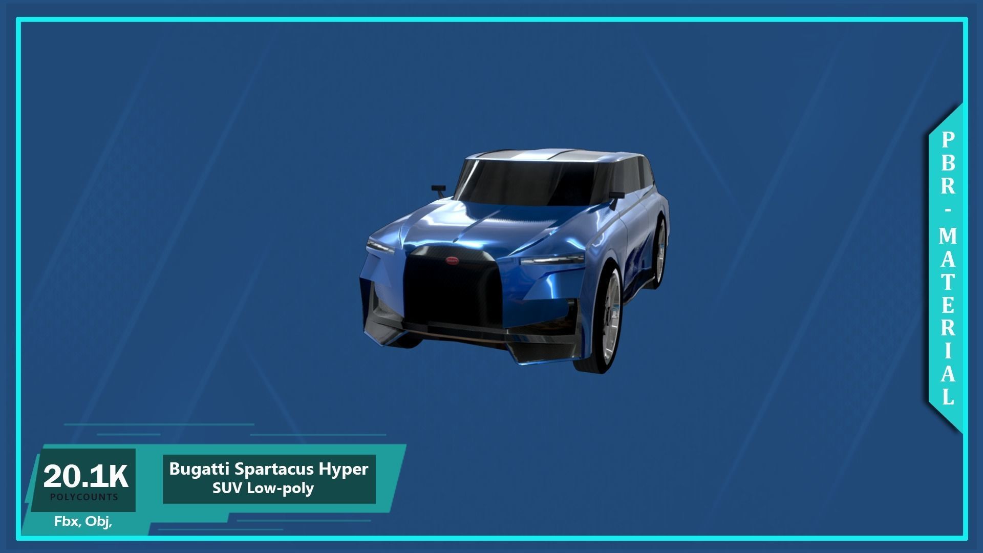 Bugatti Spartacus Hyper SUV Low-poly 3D model_1