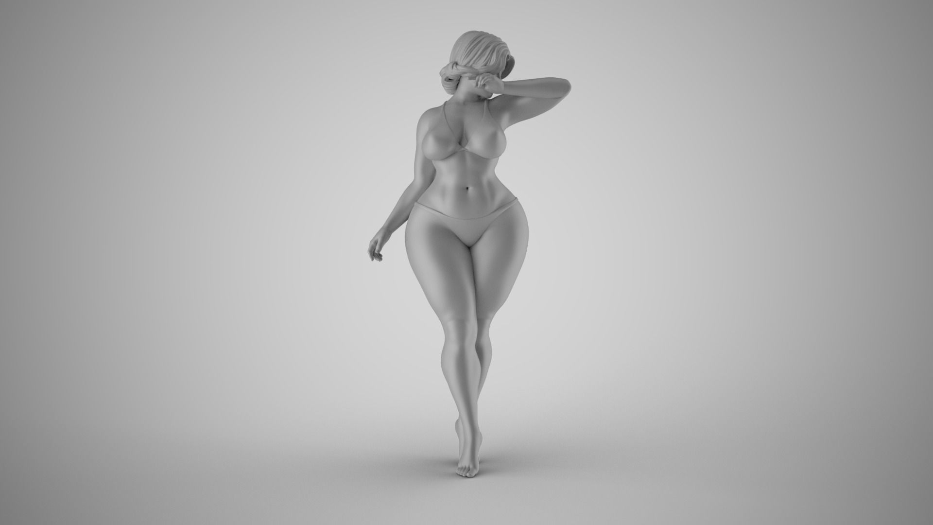 Girl Hiding her Face 3D print model_2