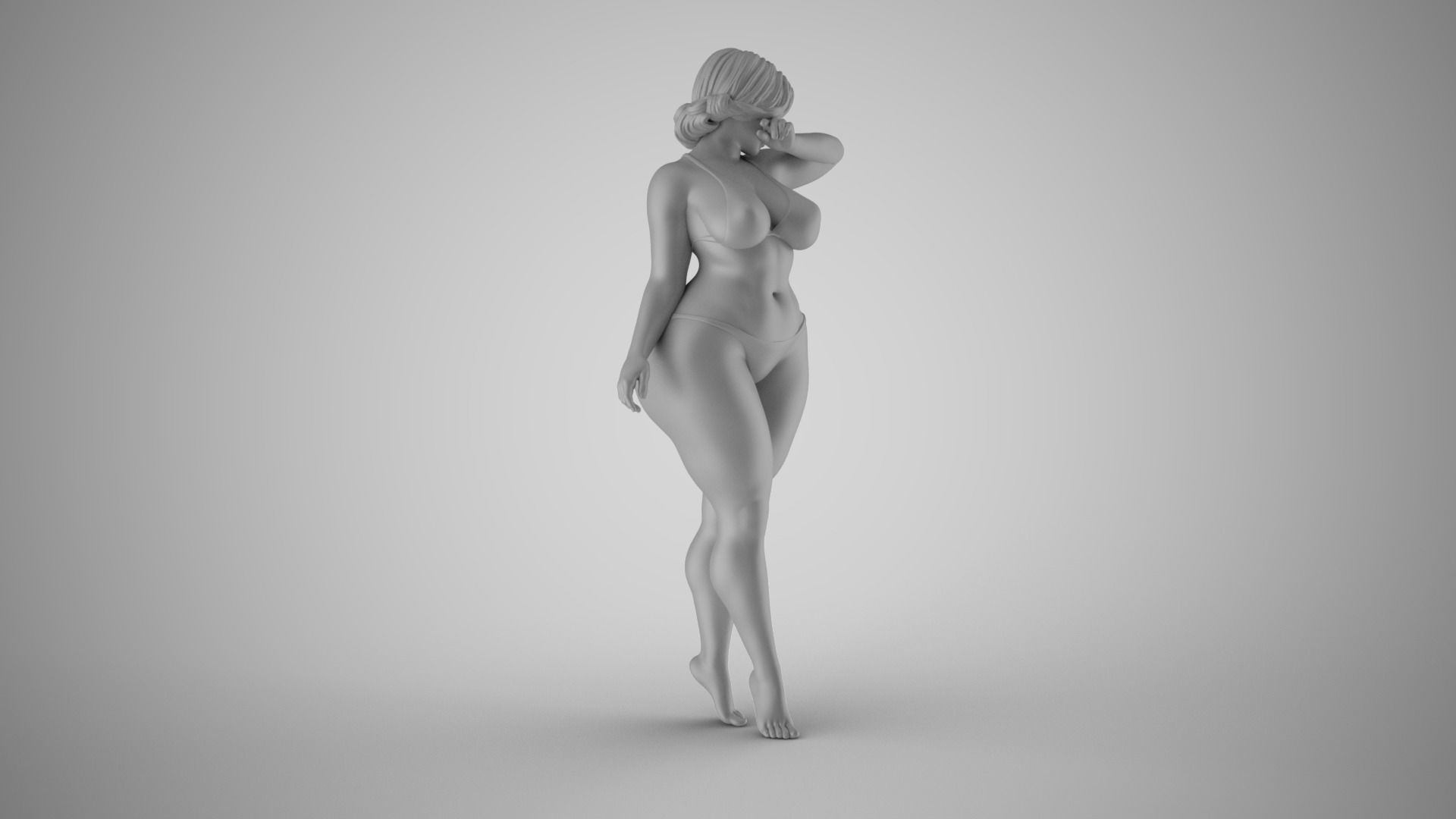 Girl Hiding her Face 3D print model_3