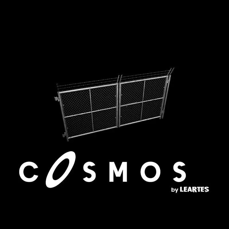 Military Module Wired Fence Gate Double Low-poly 3D model