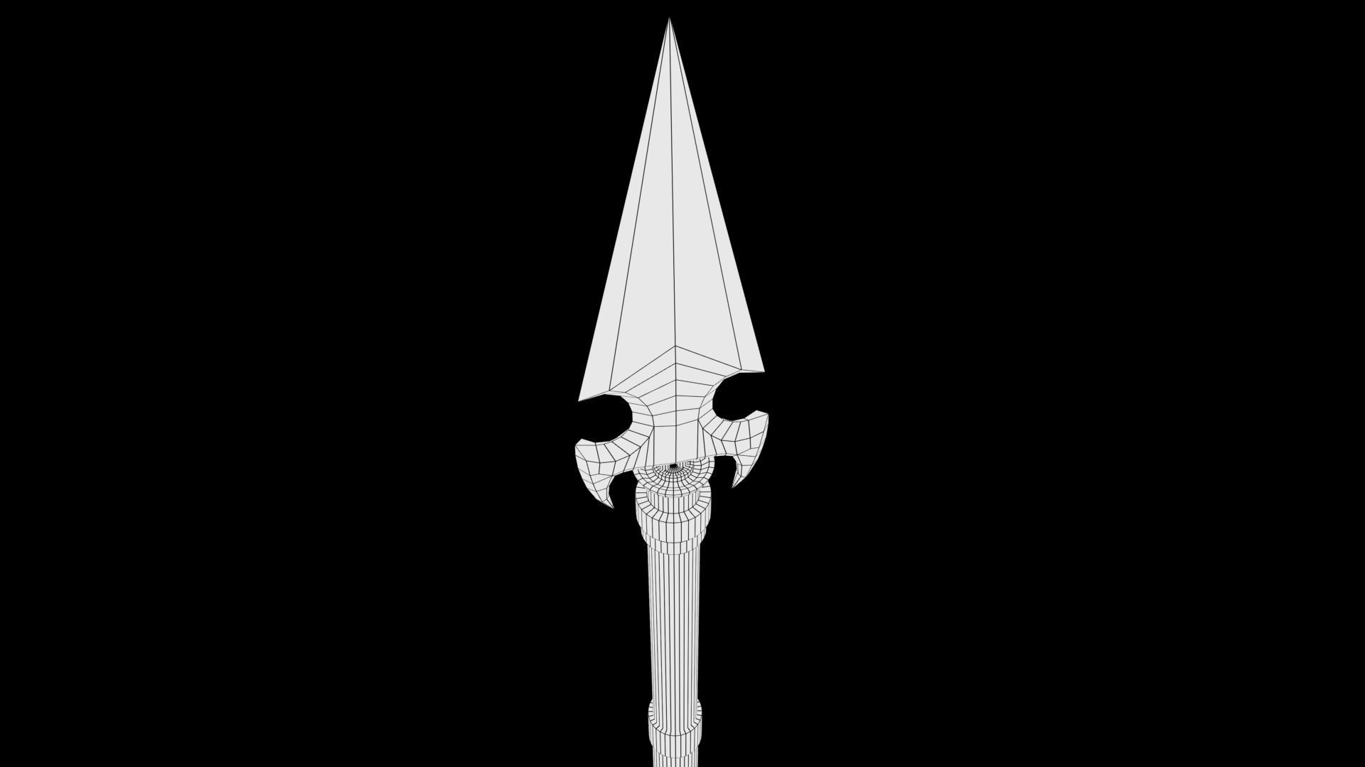 Spear Low-poly 3D model_9