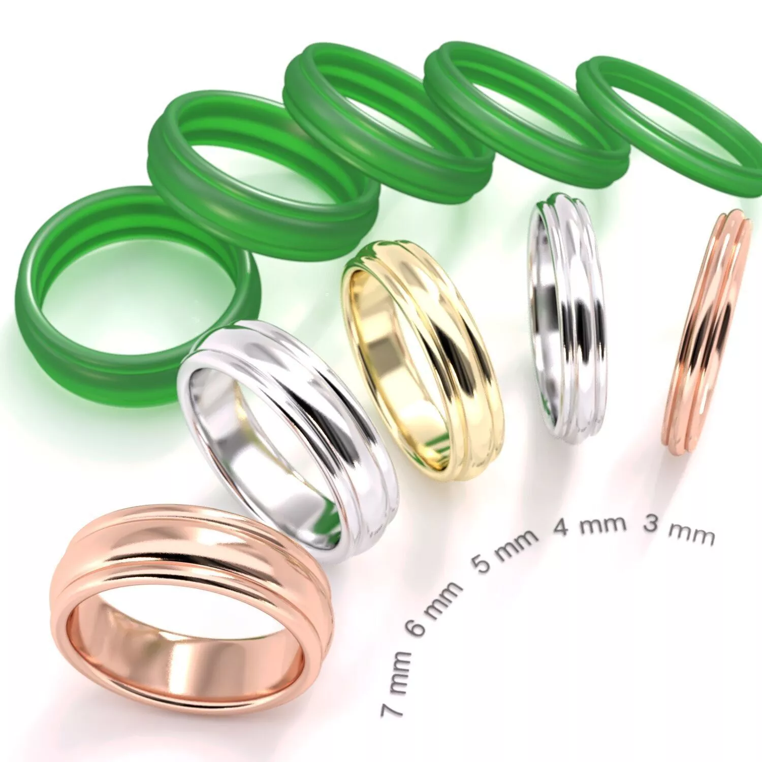 Classic Wedding band 10 for rendering and 3D print model