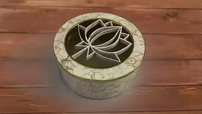 Vintage retro jewelry box PBR low-poly 3D model