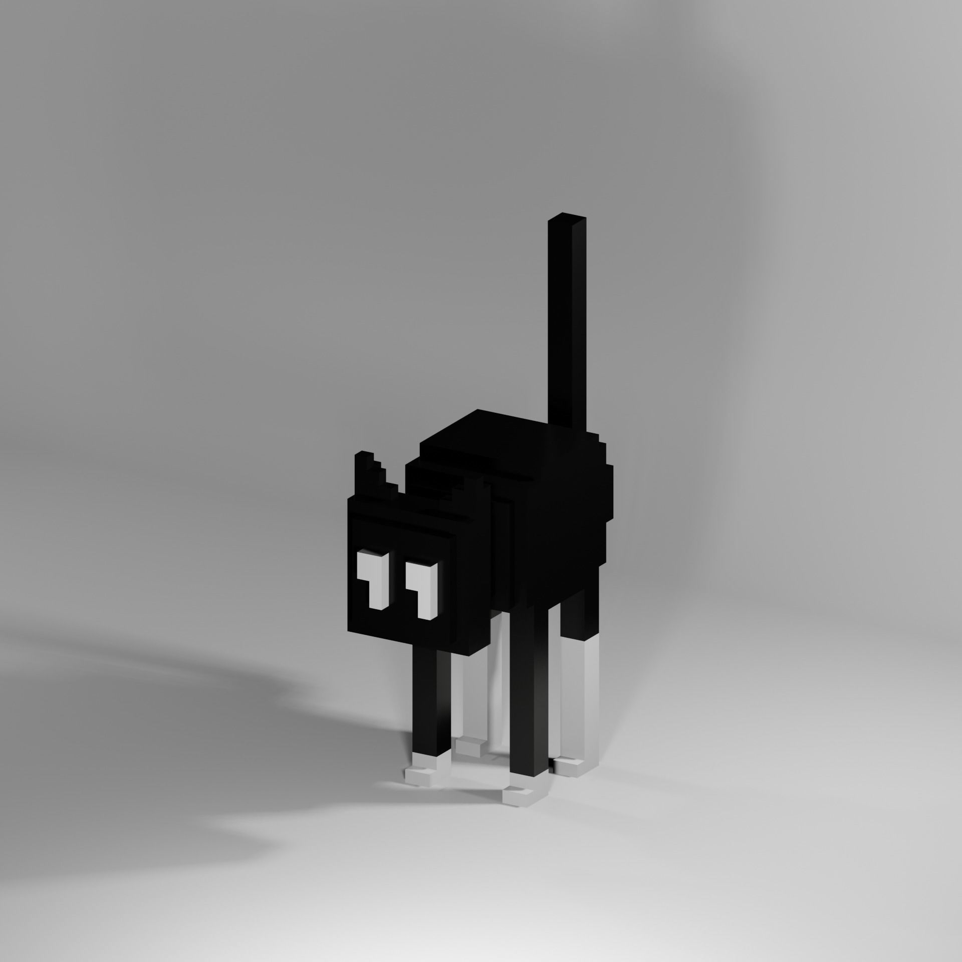 Black Cat NFT model Rigged with Animation Character  Low-poly 3D model_4