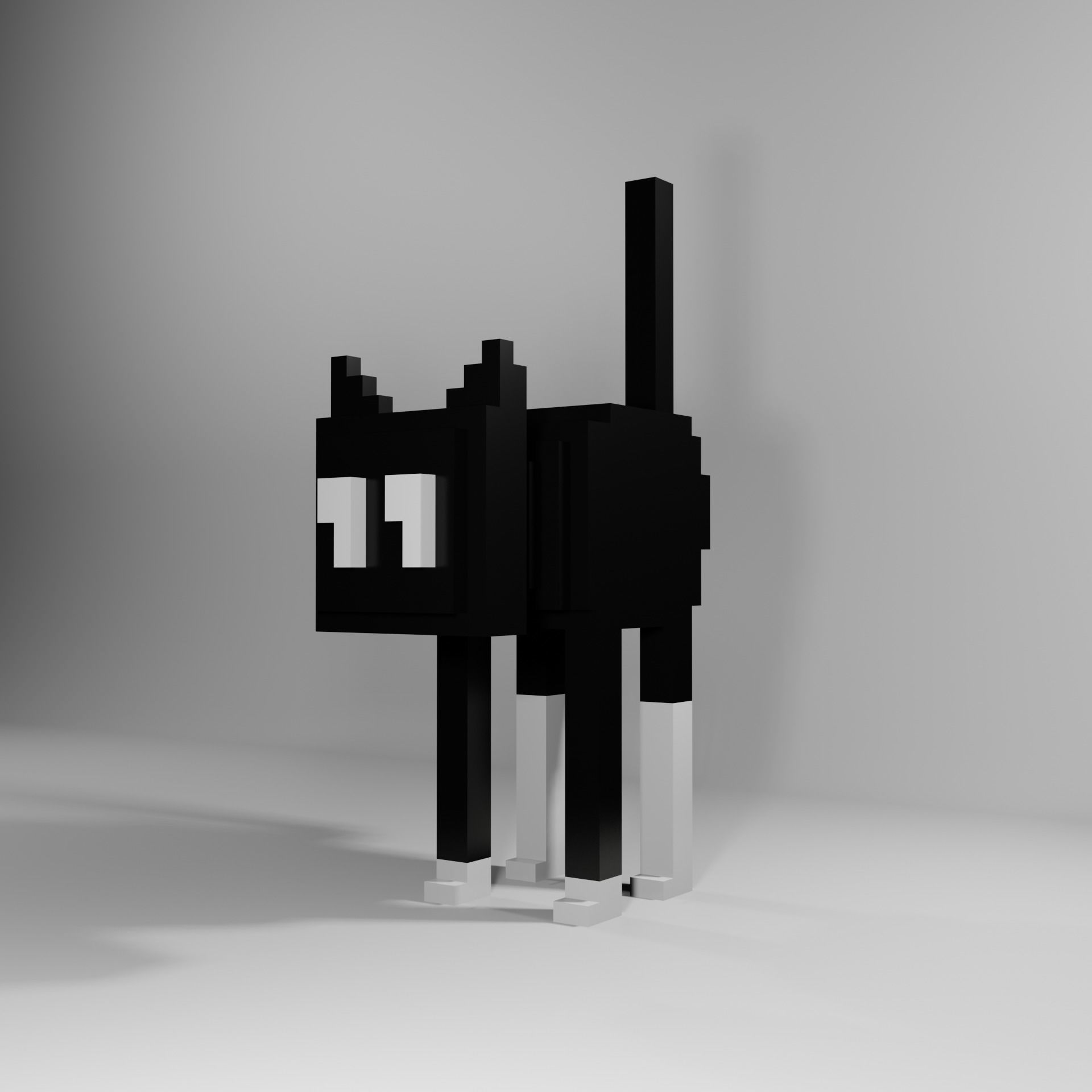 Black Cat NFT model Rigged with Animation Character  Low-poly 3D model_2