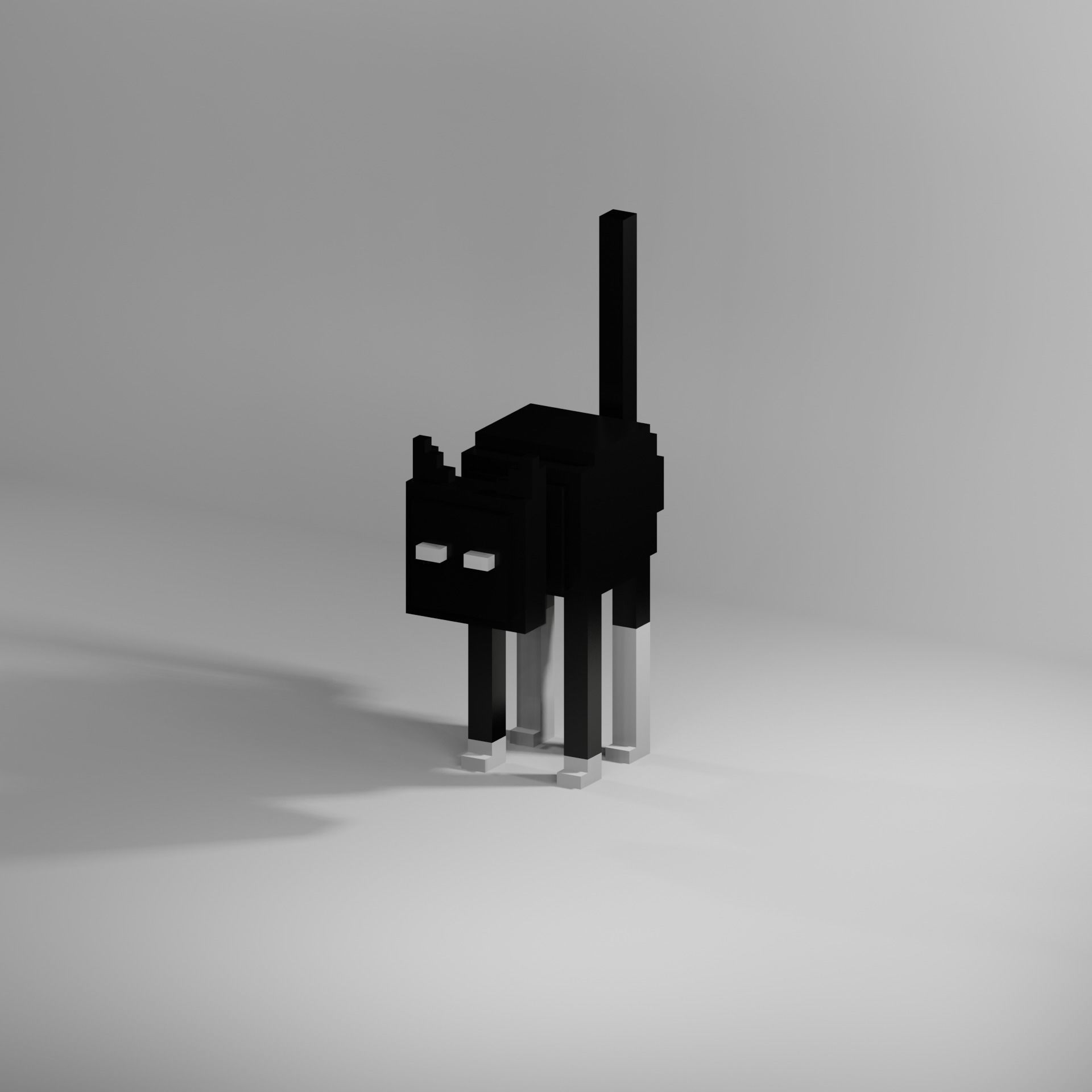 Black Cat NFT model Rigged with Animation Character  Low-poly 3D model_6