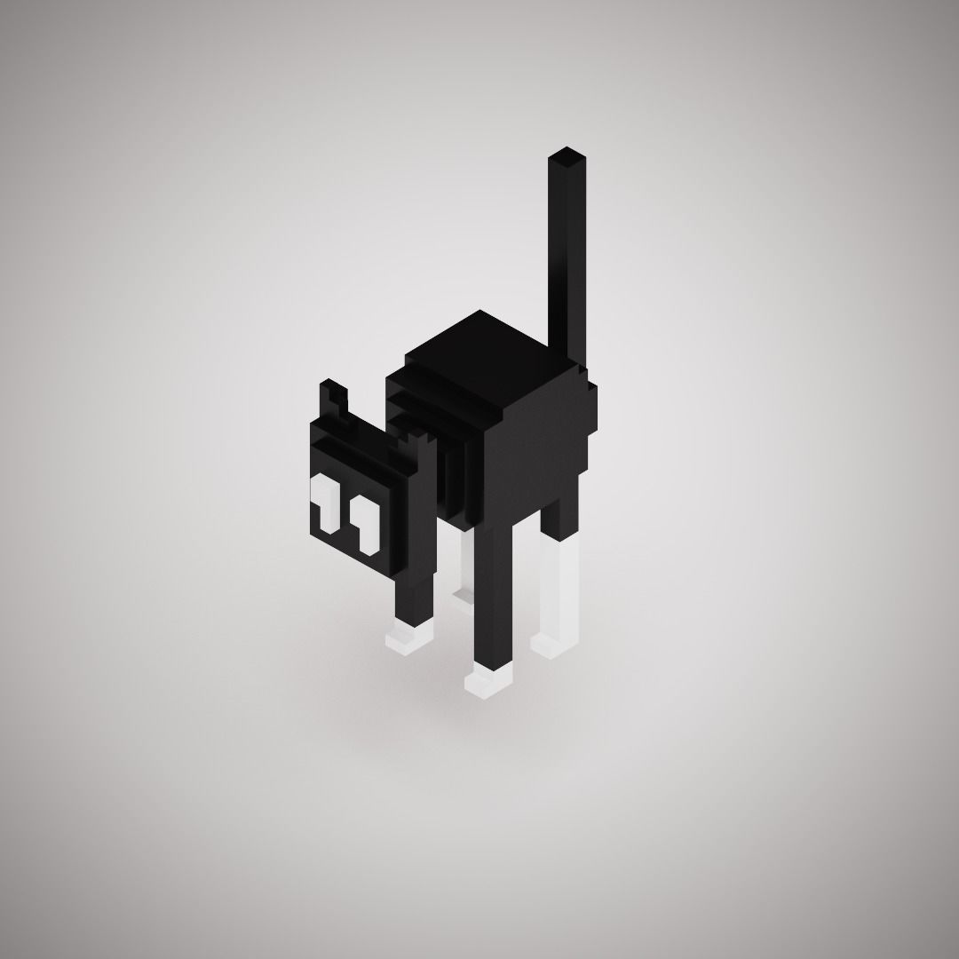 Black Cat NFT model Rigged with Animation Character  Low-poly 3D model_10