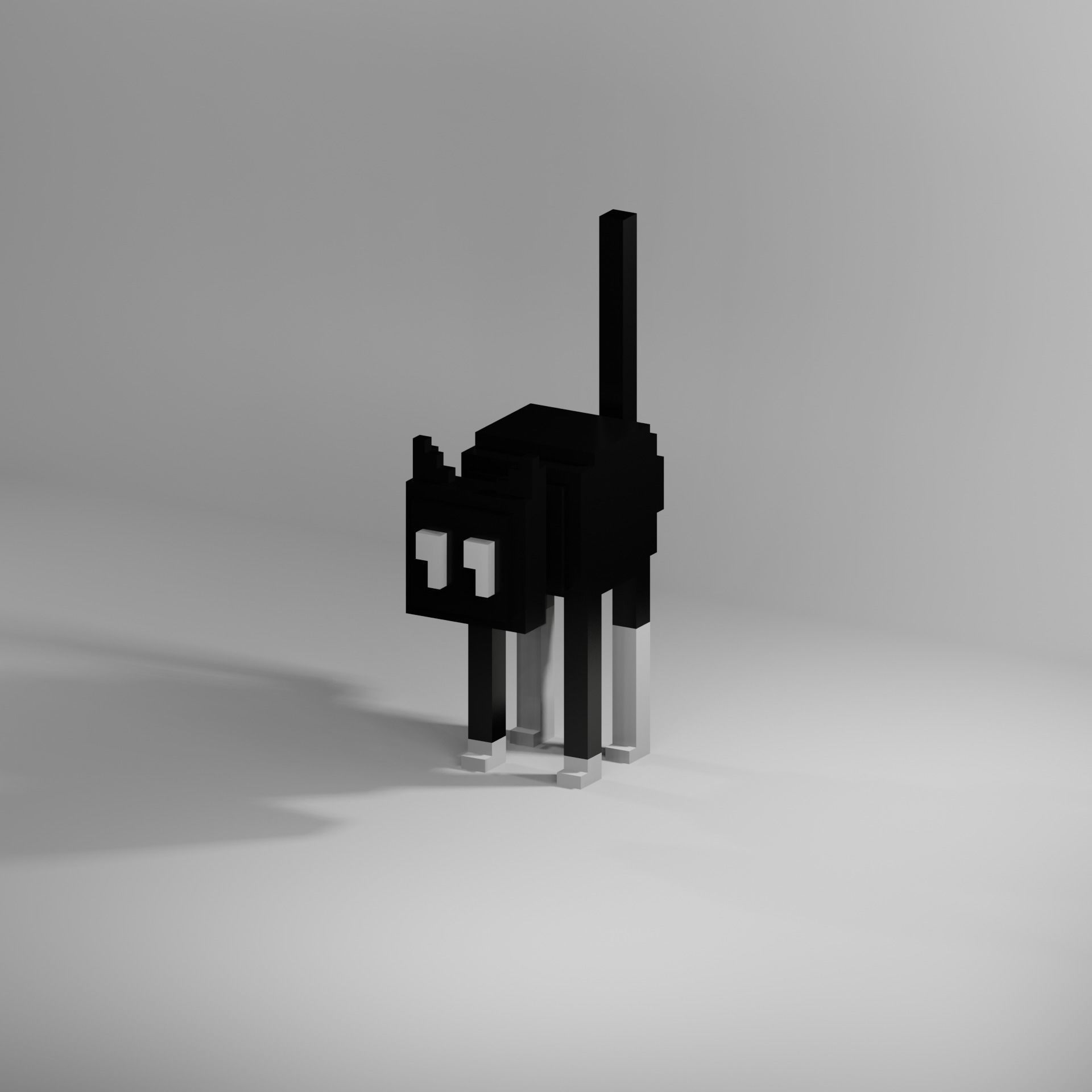 Black Cat NFT model Rigged with Animation Character  Low-poly 3D model_5