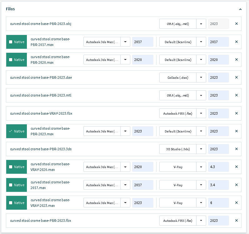 Curved stool crome base 3D model_18