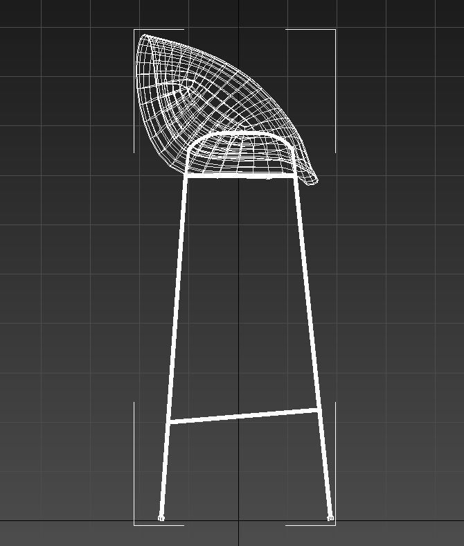 Curved stool crome base 3D model_16